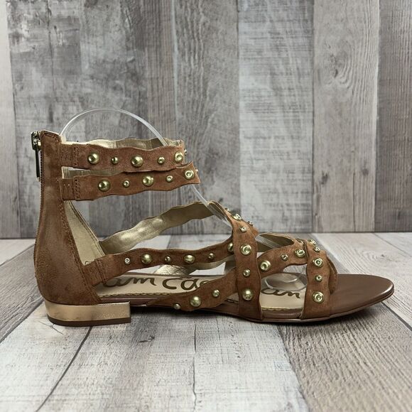 Sam Edelman Womens Daya Sandals Strappy Studded Gladiator Leather Brown Size 7.5 - Picture 7 of 13